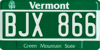VT license plate BJX866