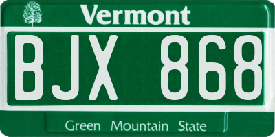 VT license plate BJX868
