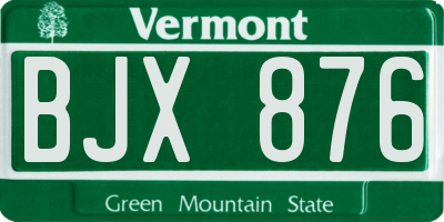 VT license plate BJX876
