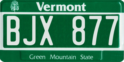 VT license plate BJX877