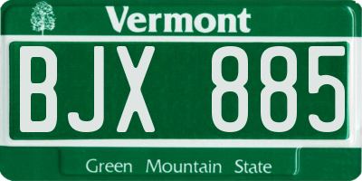 VT license plate BJX885