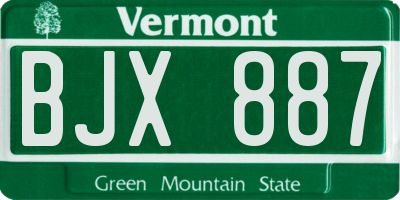VT license plate BJX887