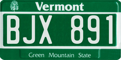 VT license plate BJX891
