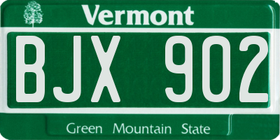VT license plate BJX902