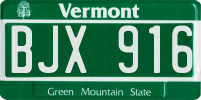 VT license plate BJX916