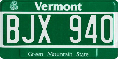 VT license plate BJX940