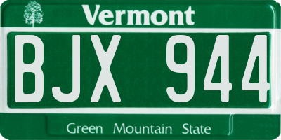 VT license plate BJX944