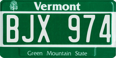 VT license plate BJX974