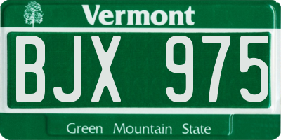 VT license plate BJX975