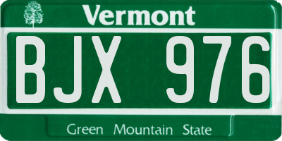 VT license plate BJX976