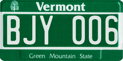 VT license plate BJY006