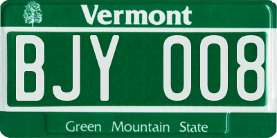 VT license plate BJY008