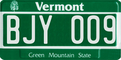 VT license plate BJY009