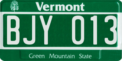 VT license plate BJY013