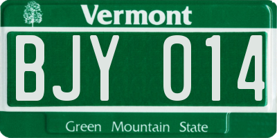 VT license plate BJY014