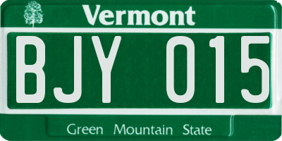 VT license plate BJY015