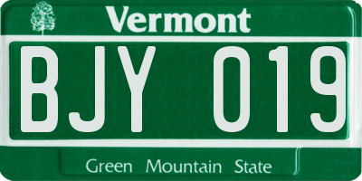 VT license plate BJY019