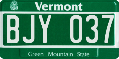 VT license plate BJY037