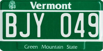 VT license plate BJY049