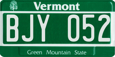 VT license plate BJY052
