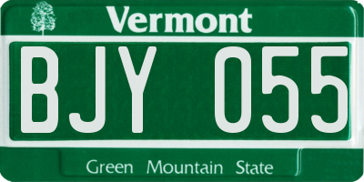 VT license plate BJY055