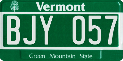 VT license plate BJY057