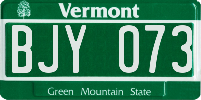 VT license plate BJY073