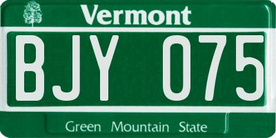 VT license plate BJY075