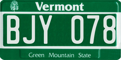 VT license plate BJY078