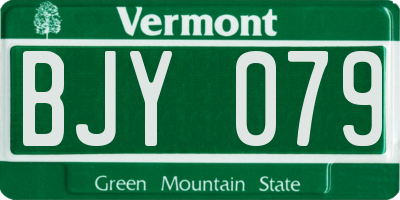 VT license plate BJY079