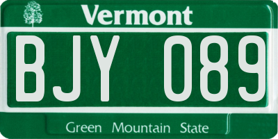 VT license plate BJY089