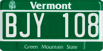 VT license plate BJY108