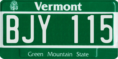 VT license plate BJY115
