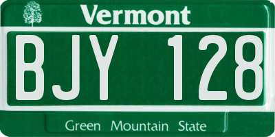 VT license plate BJY128