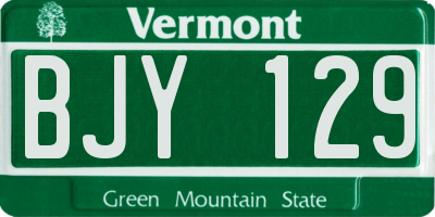 VT license plate BJY129