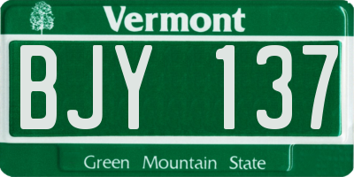 VT license plate BJY137