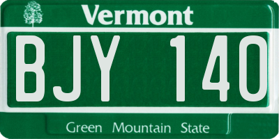VT license plate BJY140