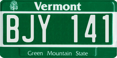 VT license plate BJY141