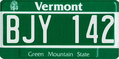 VT license plate BJY142
