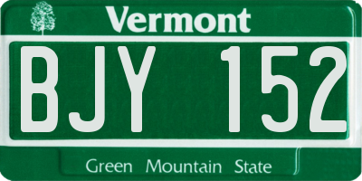 VT license plate BJY152