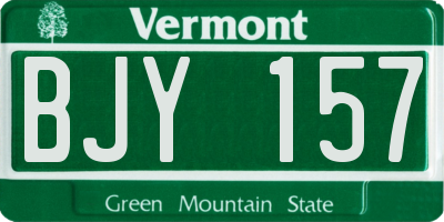 VT license plate BJY157