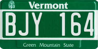 VT license plate BJY164
