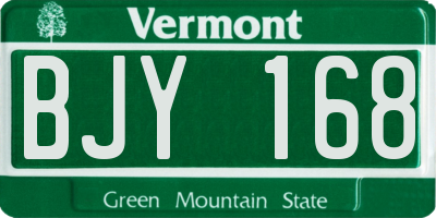 VT license plate BJY168
