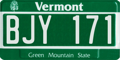 VT license plate BJY171