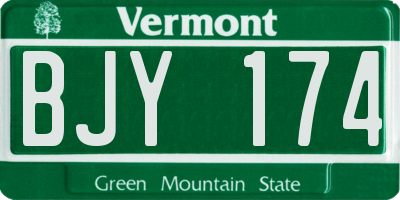 VT license plate BJY174
