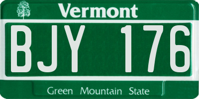 VT license plate BJY176