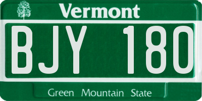 VT license plate BJY180
