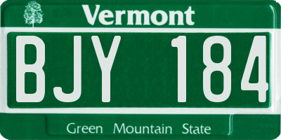 VT license plate BJY184