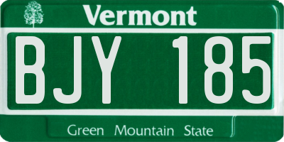 VT license plate BJY185