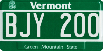 VT license plate BJY200